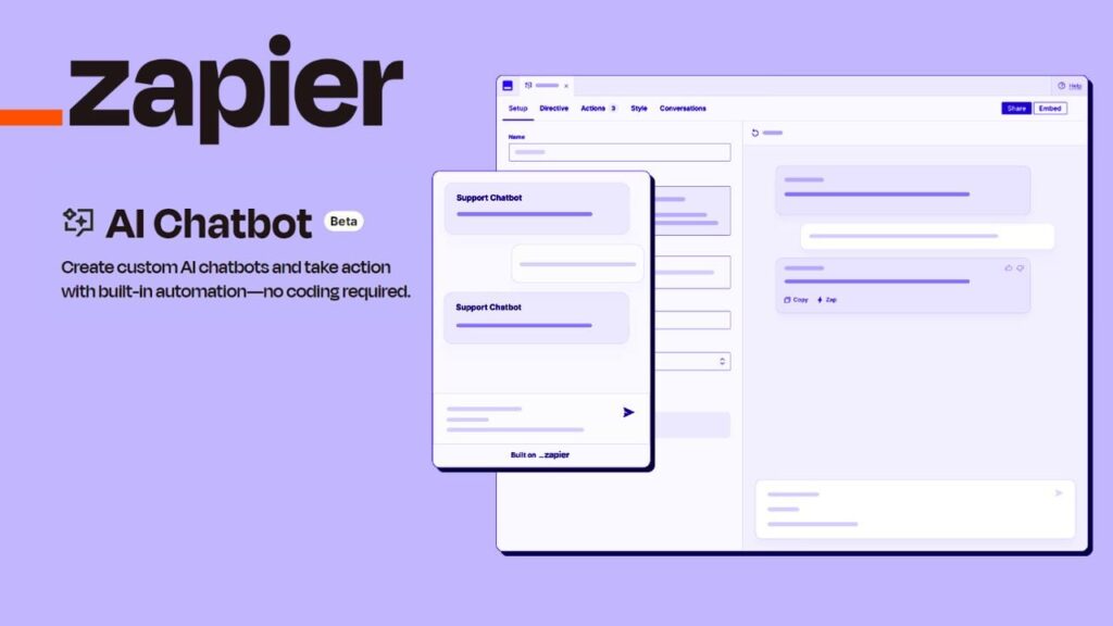 Zapier custom AI chatbots launched