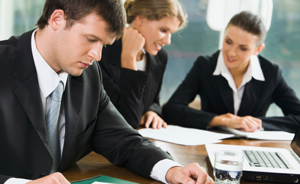 business guy and women