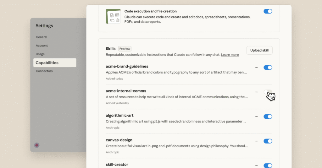 Comparative Analysis of Automation Solutions: FlowMind AI vs. Leading Competitors 9 Skills settings blog inline 1920x1080