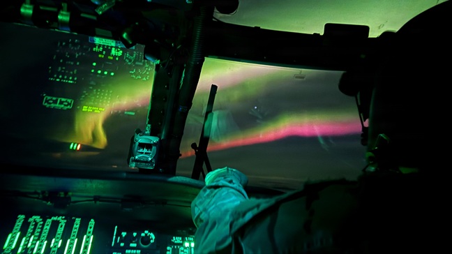 US DoW copter northern lights cloud 648