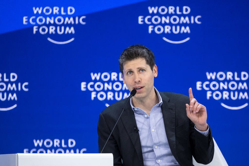 openai ceo sam altman gestures during a session on artificial intelligence during the world