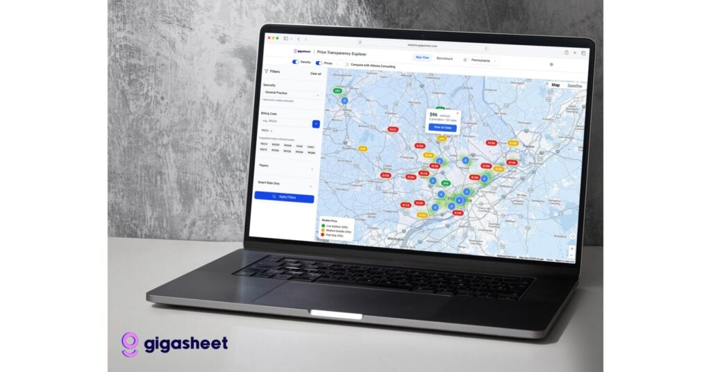 Gigasheet Price Transparency Map