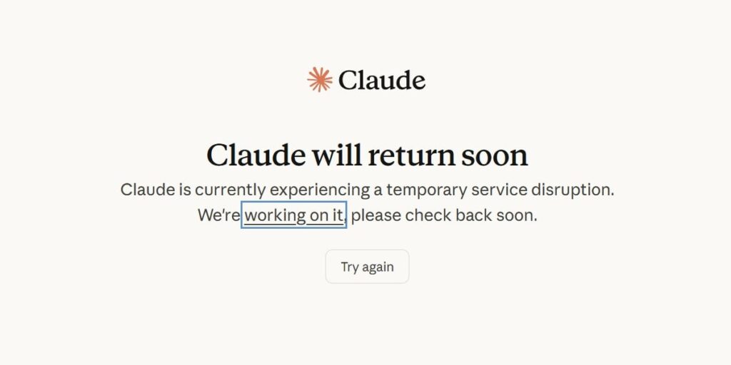 Effective AI Automation Solutions: Troubleshooting and Fixes for SMBs 2 screenshot claude error message